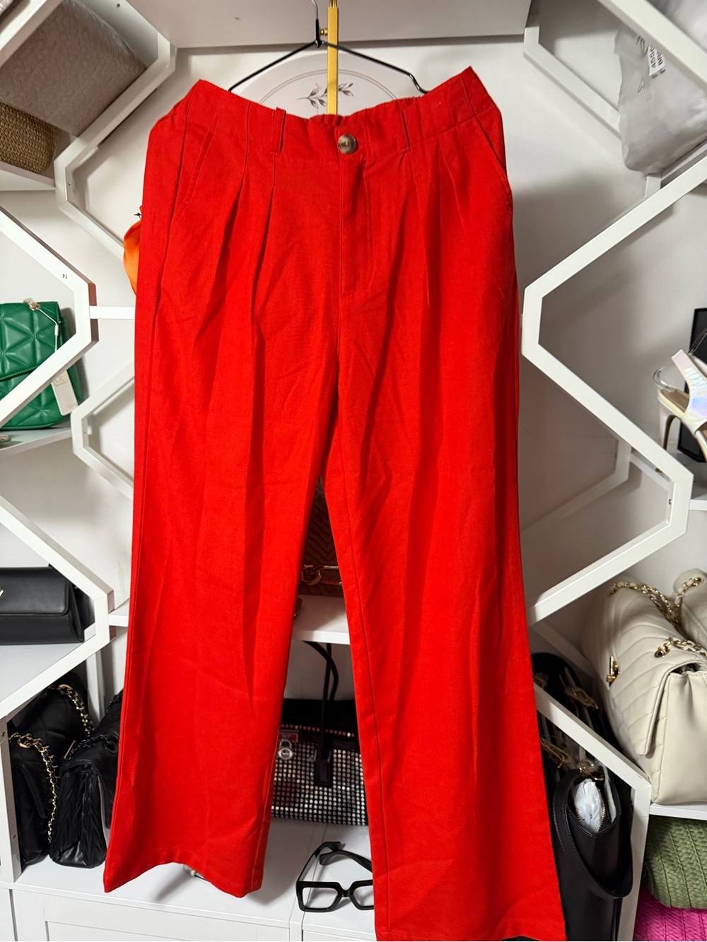 Men's Red Wide-Leg Pants